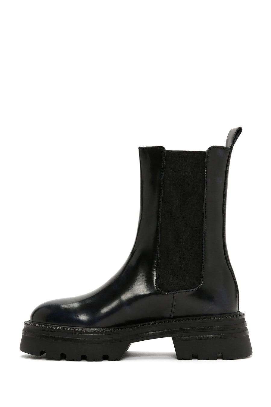 Women's Navy Blue Leather Chelsea Boots