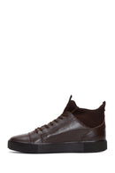 Men's Brown Leather High Top Sneaker | Derimod