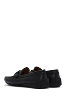 Men's Black Buckled Leather Loafer | Derimod