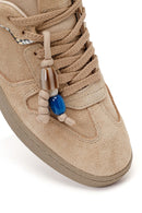 Woman Beige Lace-up Suede Leather Sneaker | Derimod
