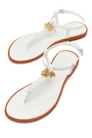 Woman White Accessory Toe-Post Sandals | Derimod