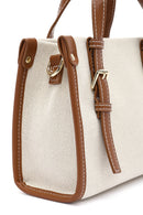 Women's Beige Long Strap Fabric Crossbody Bag | Derimod