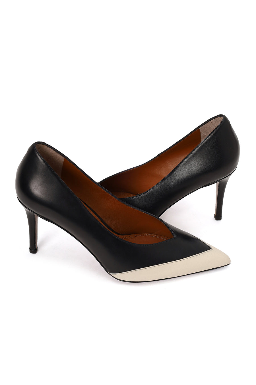 Woman Black Thin-Heeled Leather Stiletto