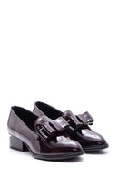 Women's Heel Detailed Bow Patent Leather Shoes | Derimod