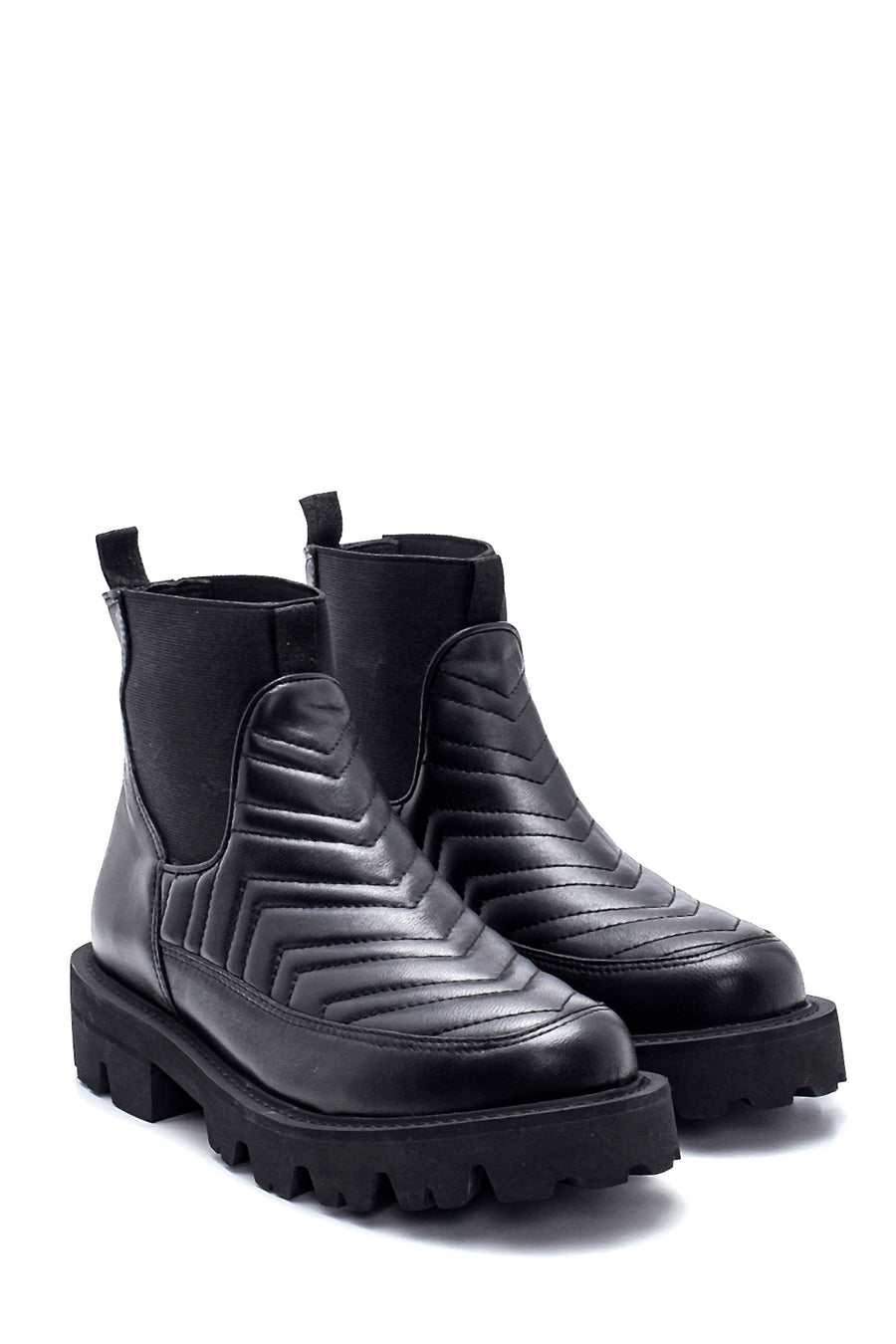 Women's Leather Quilted Chelsea Boots