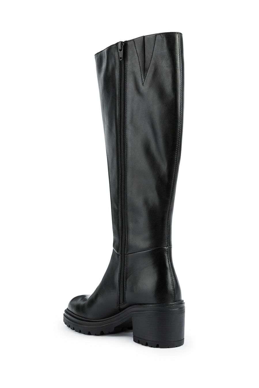 Geox Women's Black Damiana Zippered Leather Boots