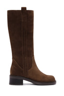 Women's Brown Suede Leather Boots | Derimod