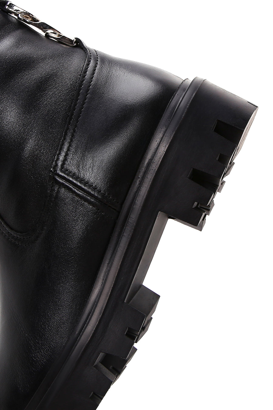 Women's Black Leather Zipper Classic Boots