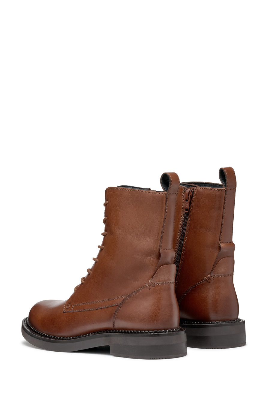 Geox Women's Tan Serilda Laced Leather Boots