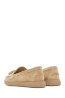 Women's Beige Suede Leather Comfort Loafer | Derimod