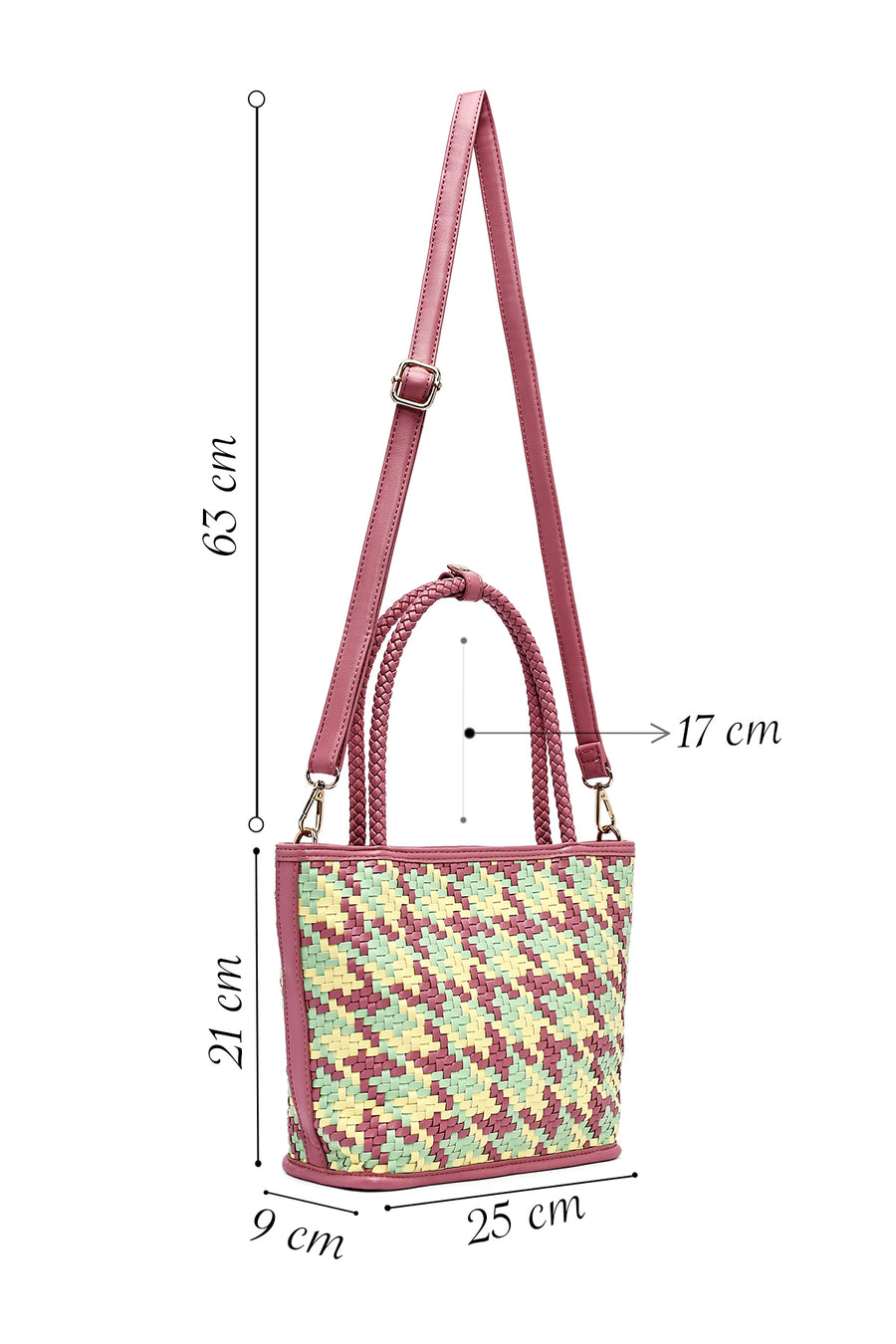 Women Pink Woven Shoulder Bag
