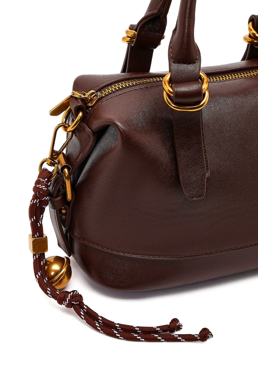 Woman Brown Long-Strap Mini Shoulder Bag