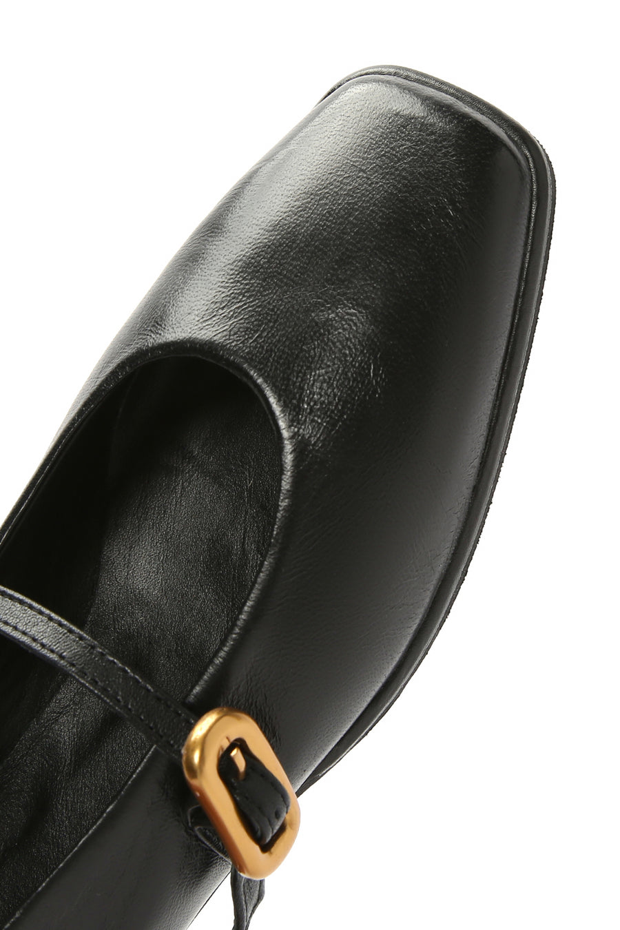 Women's Black Leather Ballerinas