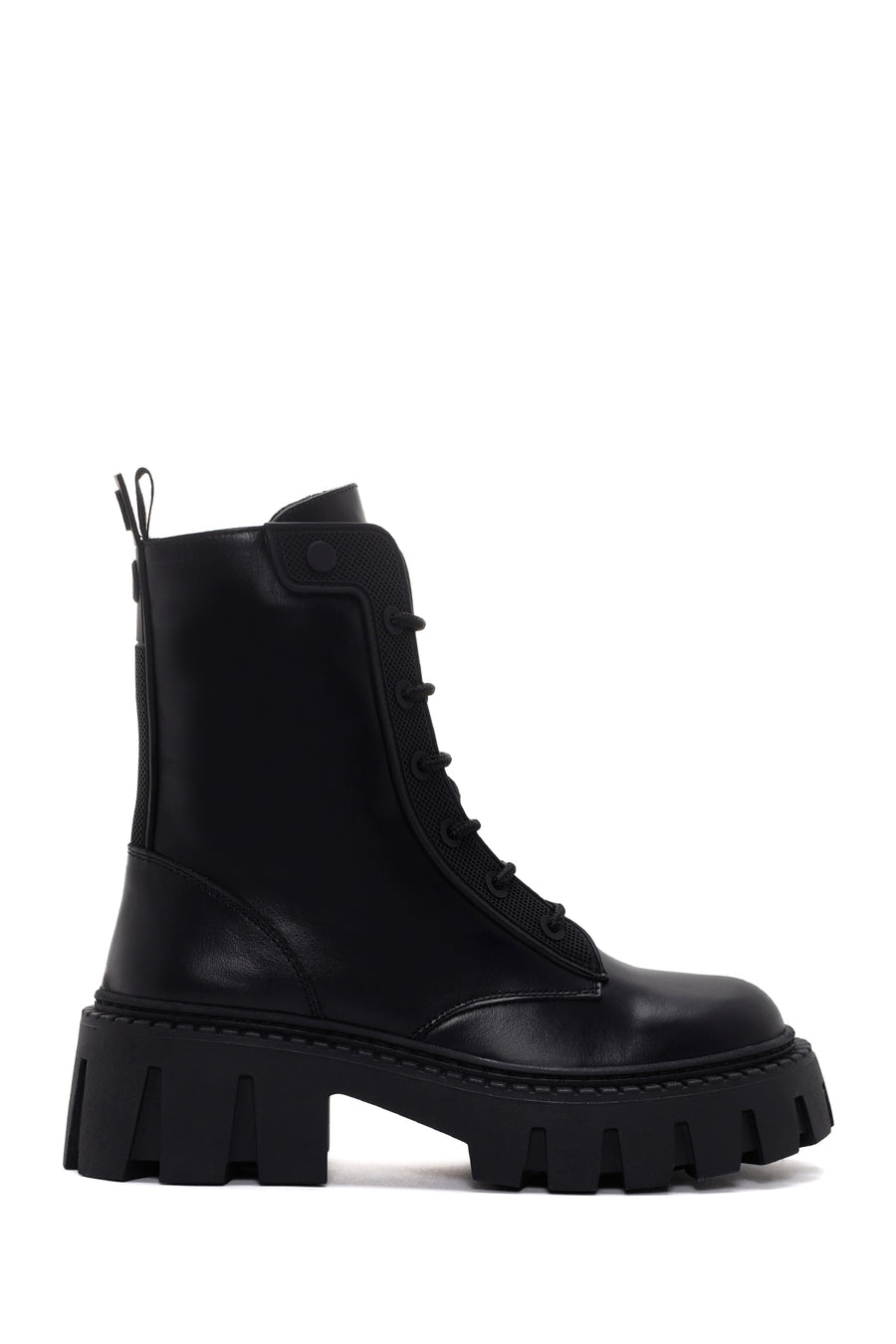 Women's Black Zippered Leather Boots 24WFD1310MT | Derimod