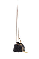 Women's Black Long Chain Strap Stone-Embellished Mini Evening Bag | Derimod