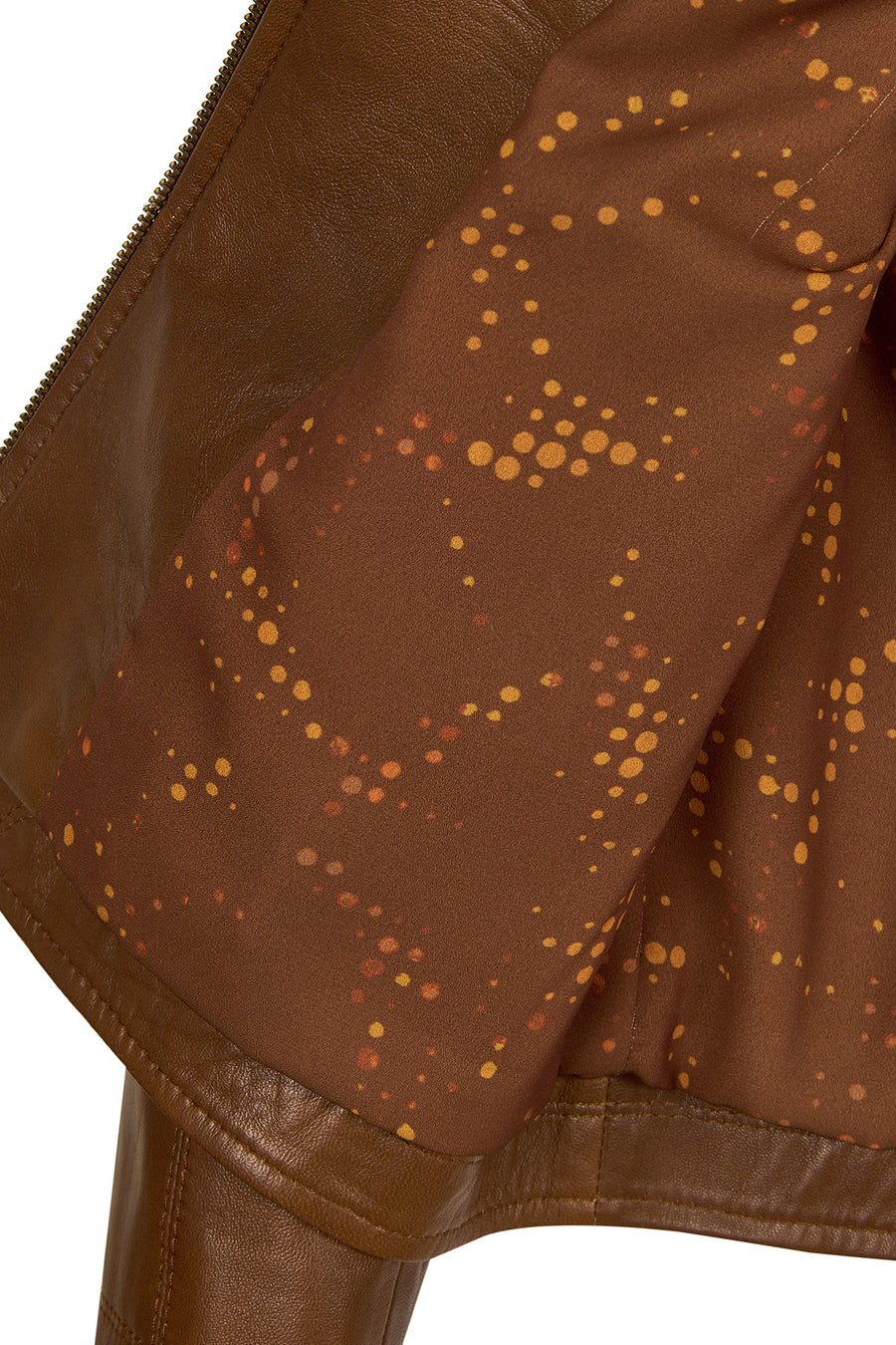 Martha Woman Camel Short Leather Jacket
