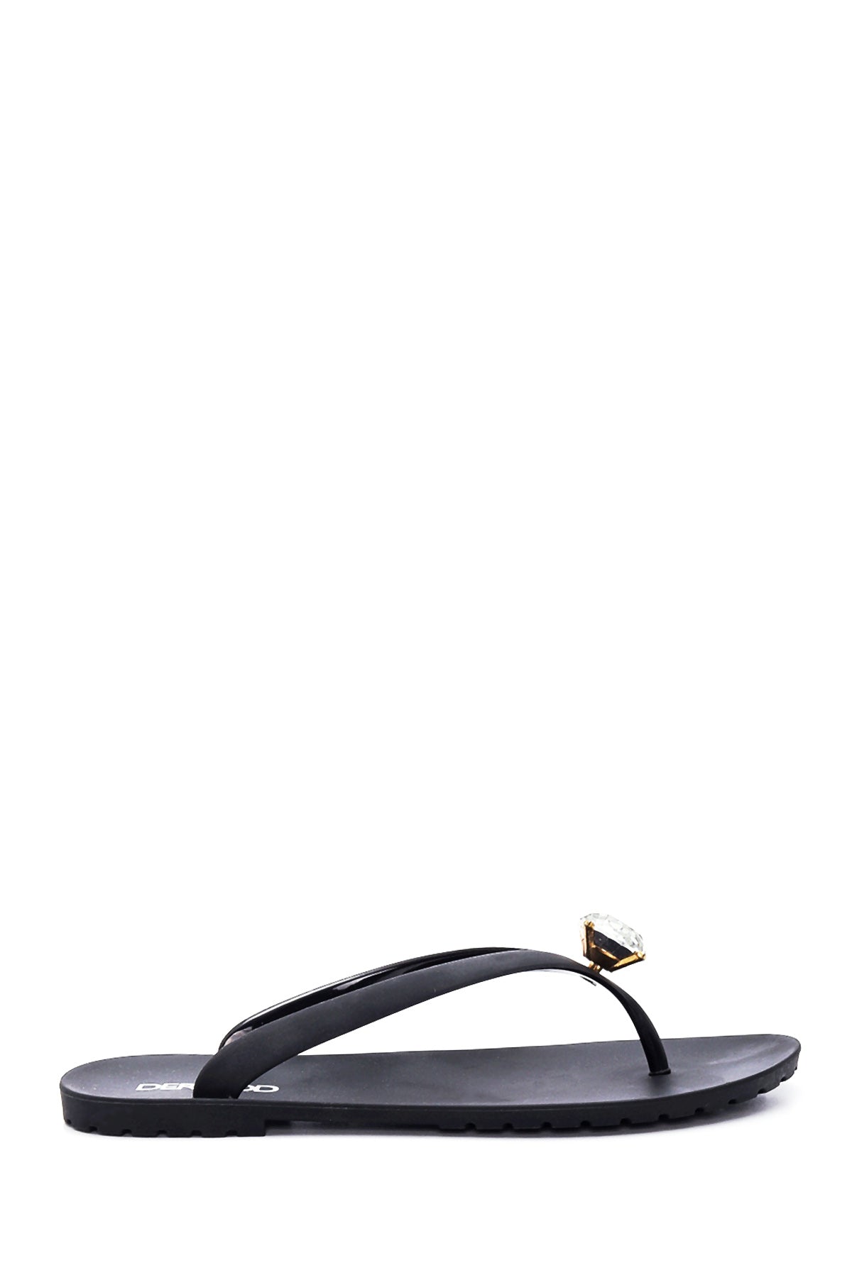 Women's Black Stone Flip Flops 22SFE4900PV | Derimod