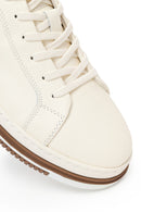 Erkek Beyaz Bağcıklı Deri Sneaker | Derimod
