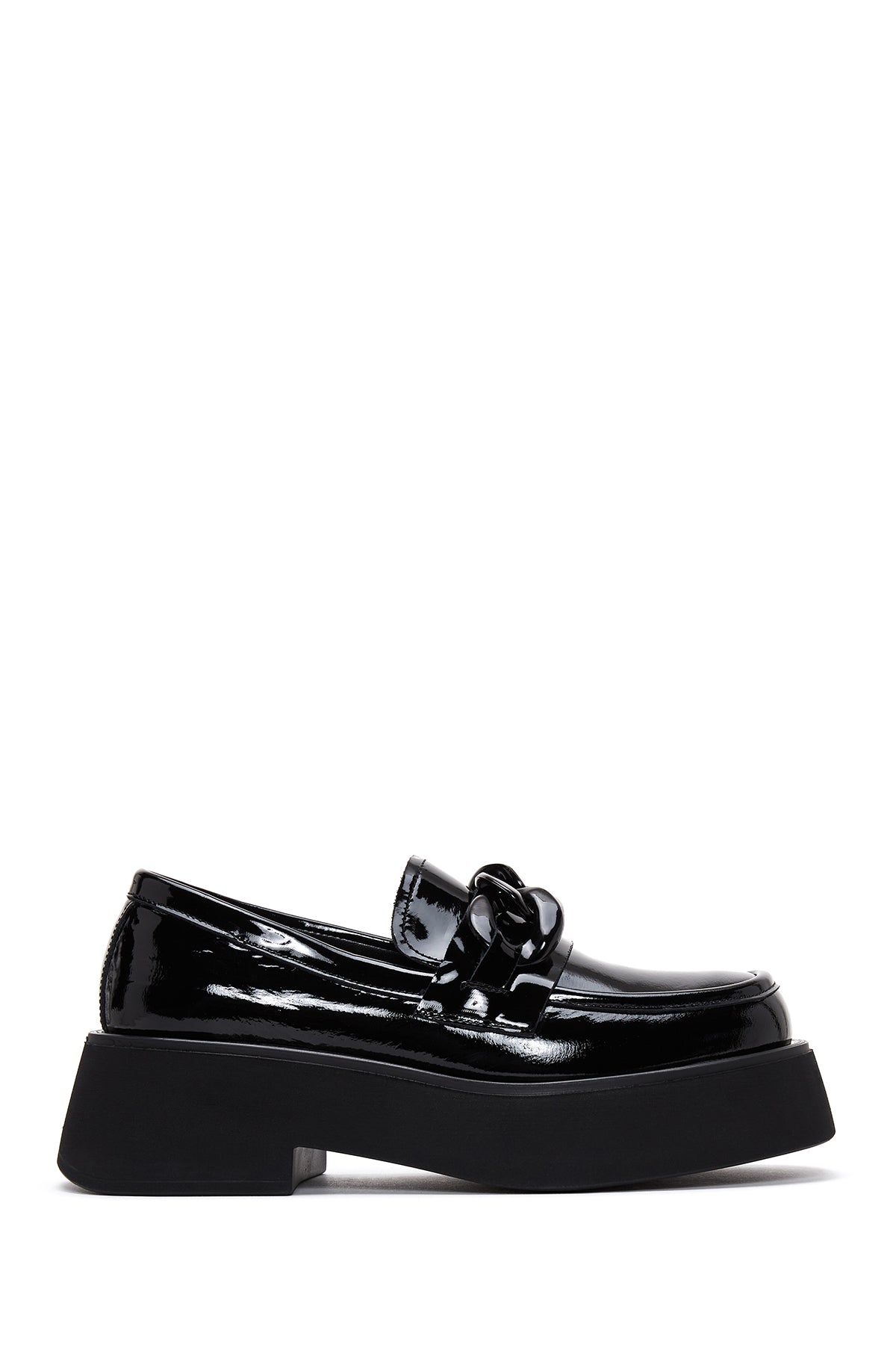Kadın Siyah Rugan Deri Tokalı Loafer 22WFD550016 | Derimod