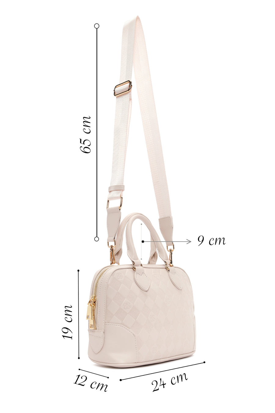 Women's Cream Long Strap Crossbody Bag