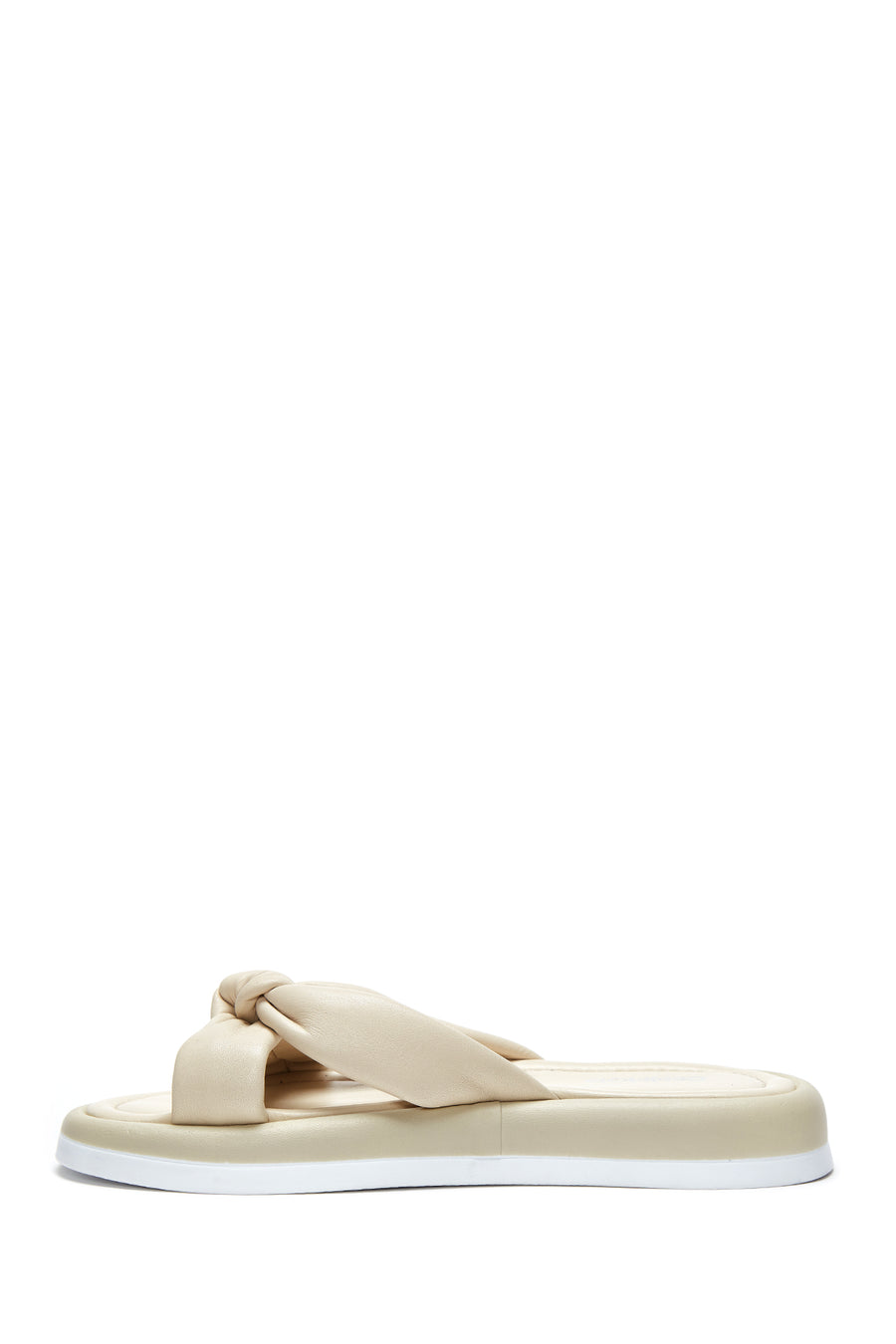 Women's Beige Leather Comfort Slippers
