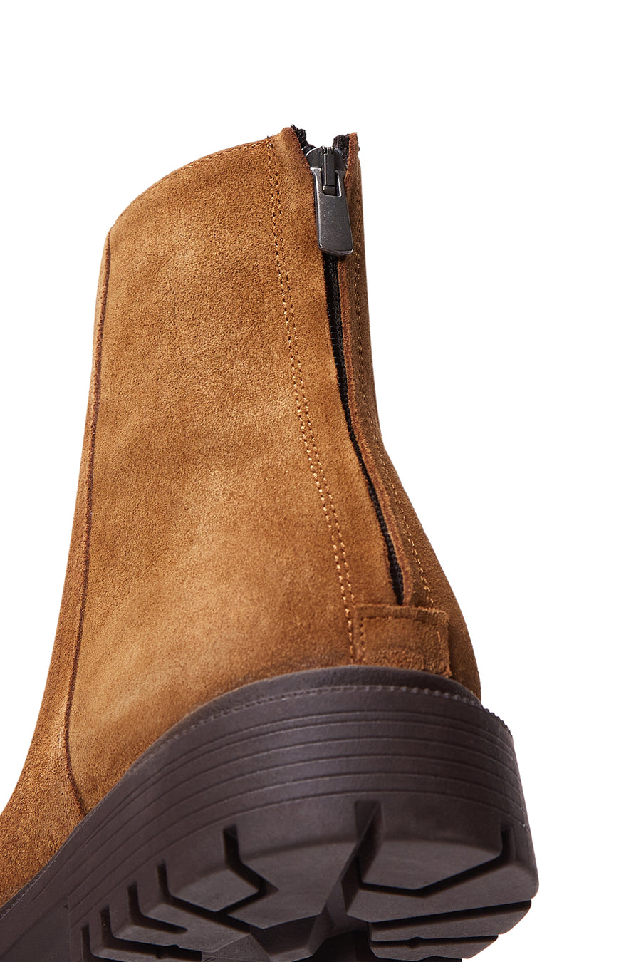 Men's Tan Suede Leather Zippered Boots