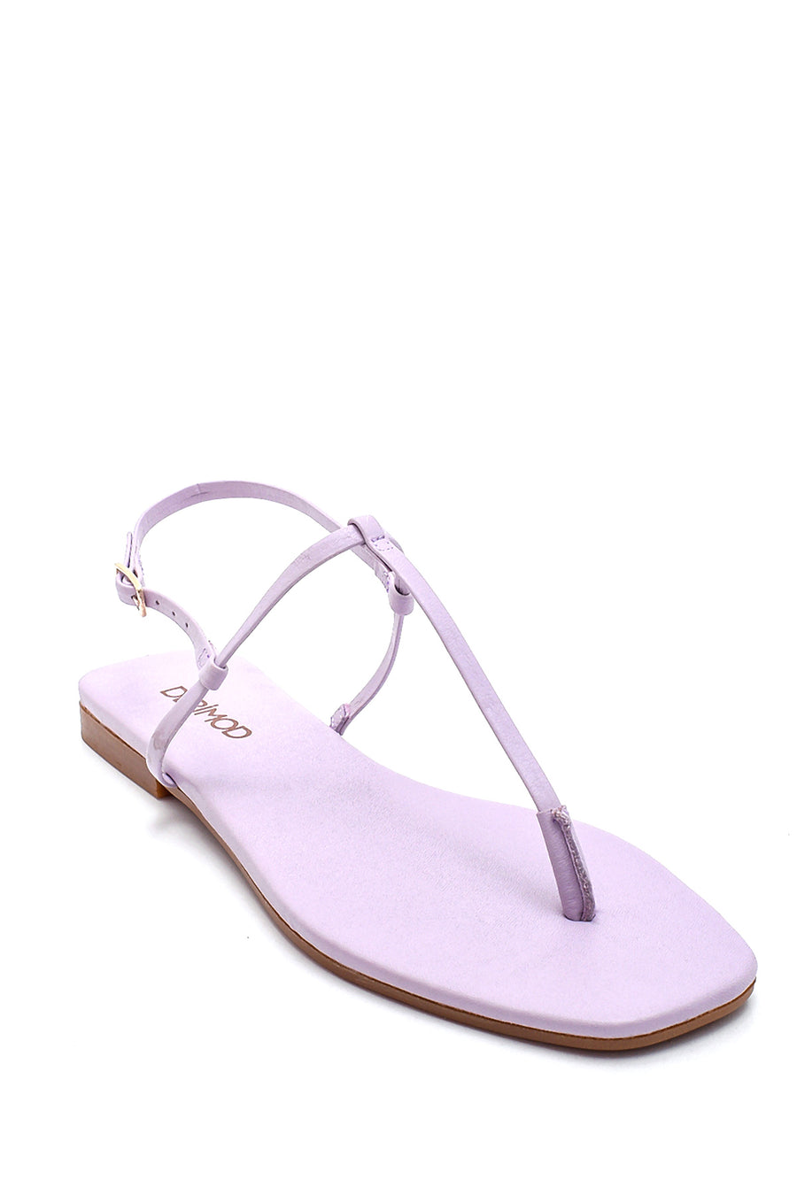 Women's Lilac Leather Flip Flops Sandals
