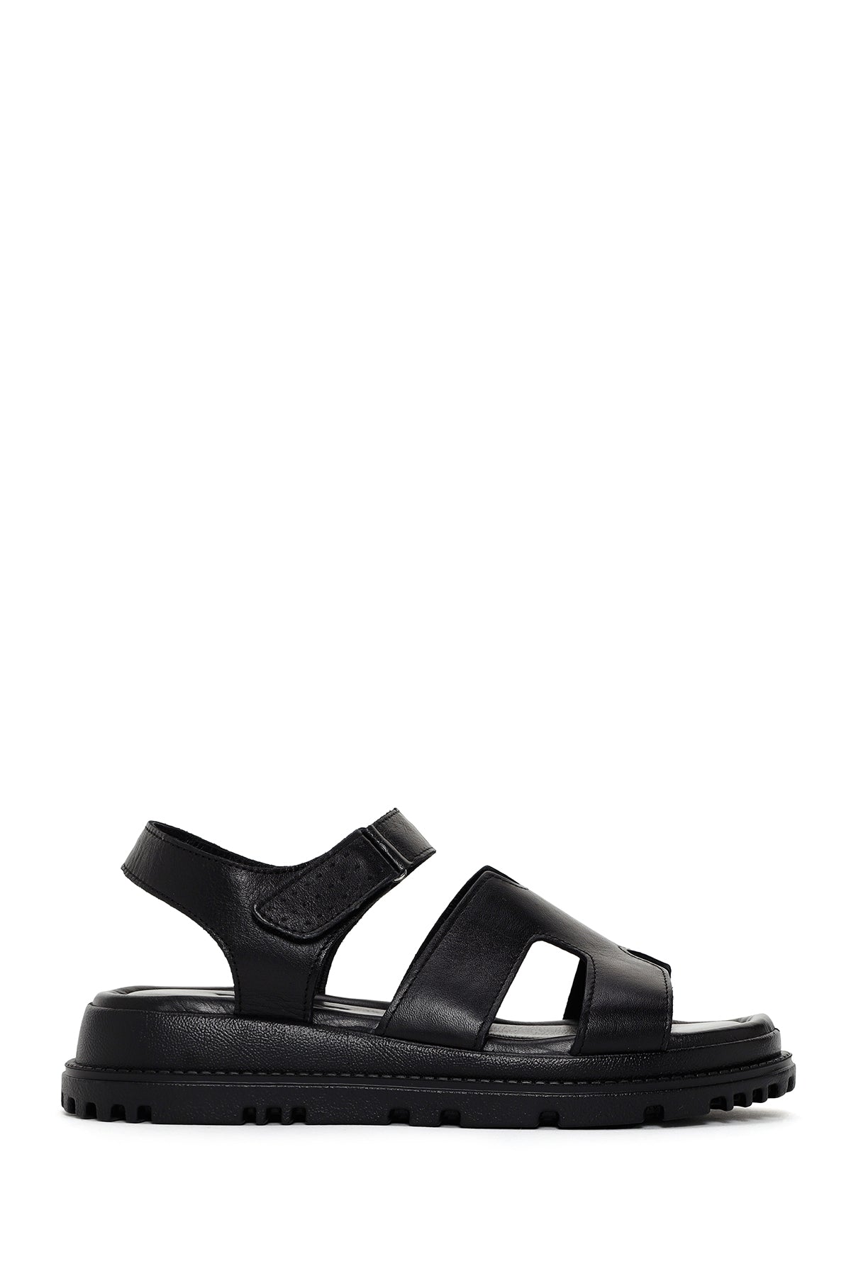 Women's Black Leather Comfort Sandals 25SFD300218 | Derimod