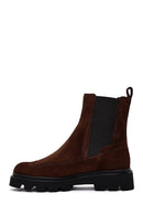 Women's Brown Suede Leather Chelsea Boots | Derimod