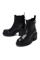 Women's Black Leather Heeled Boots | Derimod