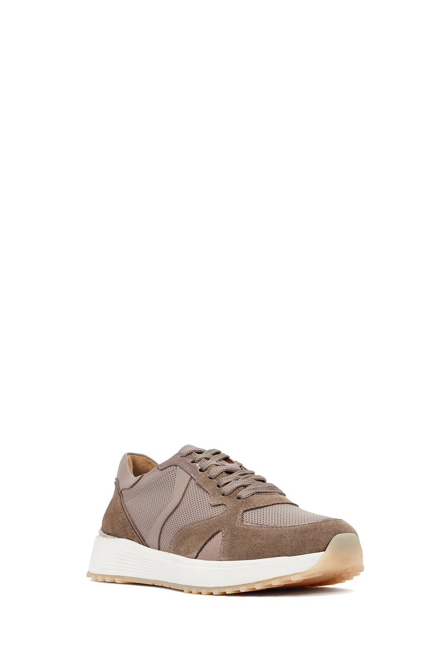 Woman Mink Laced Thick Sole Leather Sneakers