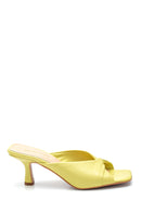 Women's Casual Heeled Leather Slippers | Derimod