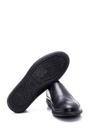 Men's Black Leather Perforated Sports Loafer | Derimod