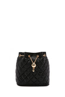 Women's Black Long Strap Quilted Crossbody Bag | Derimod