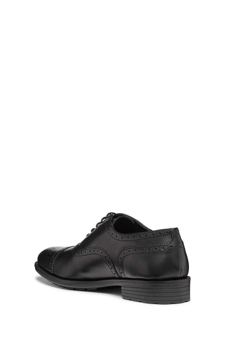 Geox Men's Black Walk Pleasure F Lace-Up Leather Casual Shoes