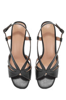 Women's Black Ankle Buckle Thick Heel Sandals | Derimod