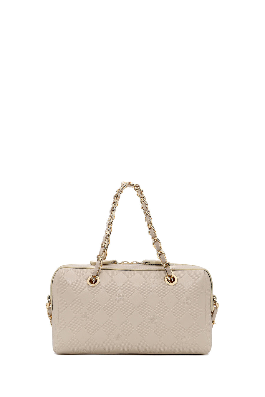Woman Cream Printed Mini Crossbody Bag
