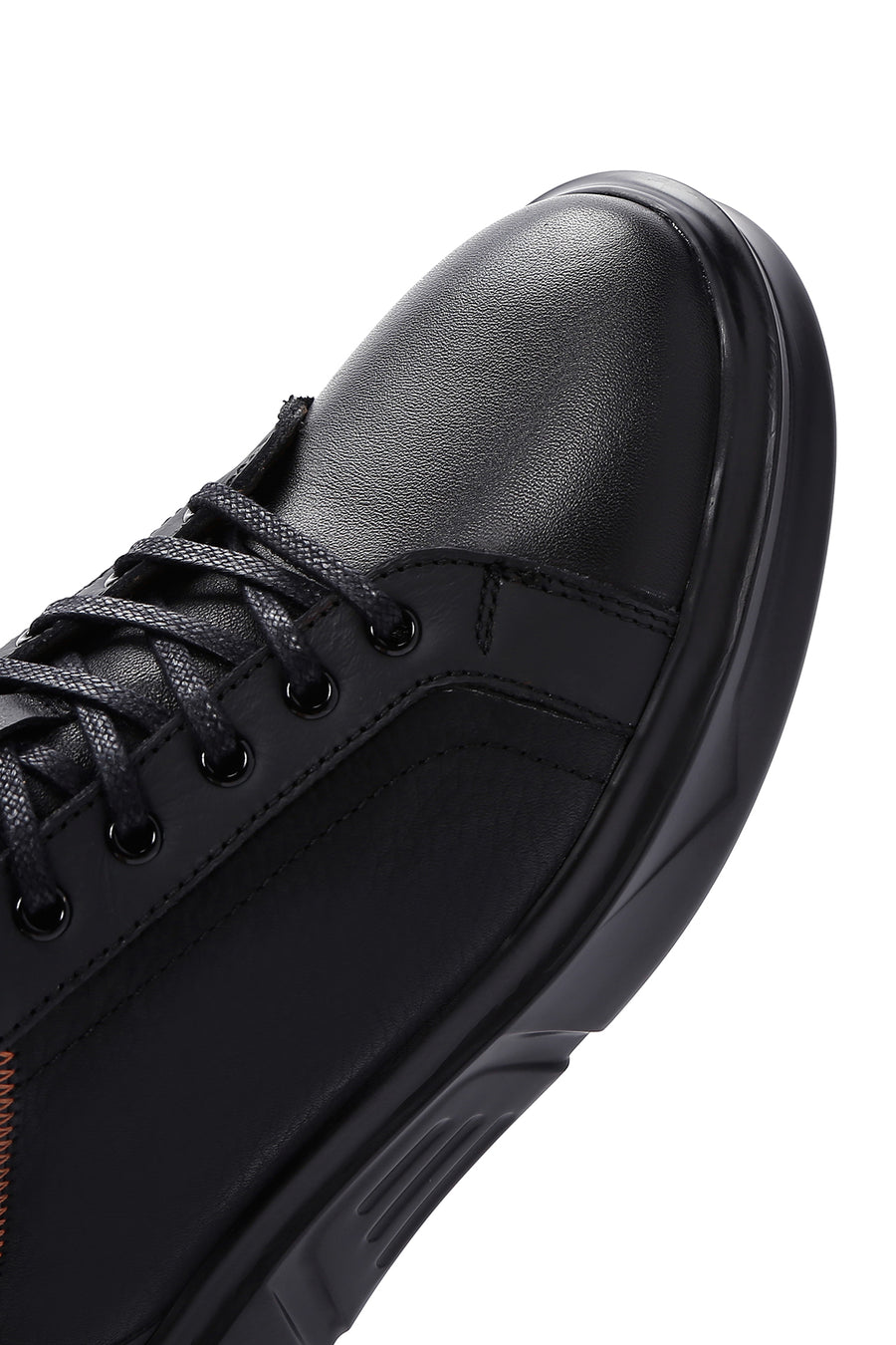 Erkek Siyah Deri Sneaker