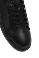 Male Black Lace-Up Leather Sneaker | Derimod