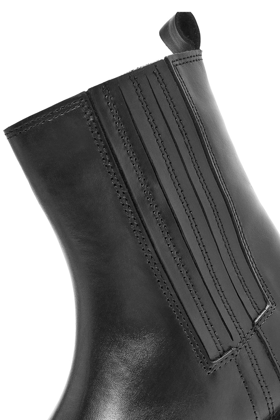 Women's Black Zippered Leather Chelsea Boots