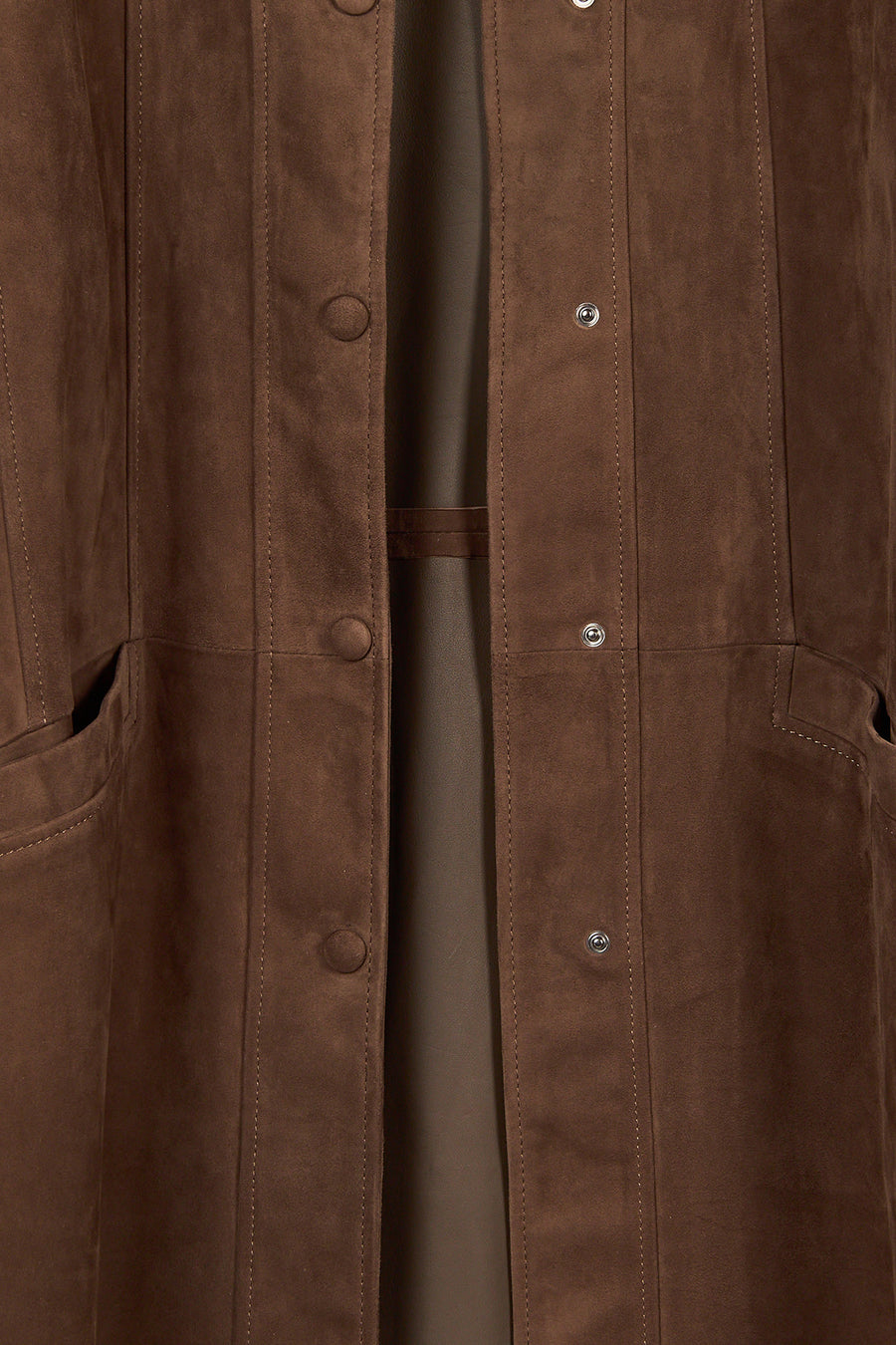 Madrid Woman Brown Long Suede Trench Coat