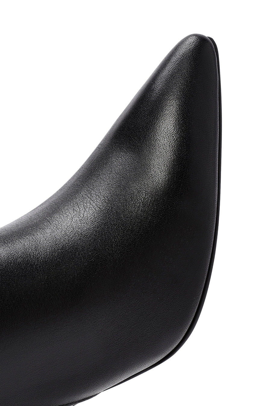 Women's Black Zippered Thin Heeled Leather Boots