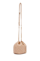 Women's Beige Long Strap Quilted Crossbody Bag | Derimod