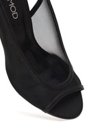 Woman Black Open-Back Stiletto Shoes | Derimod