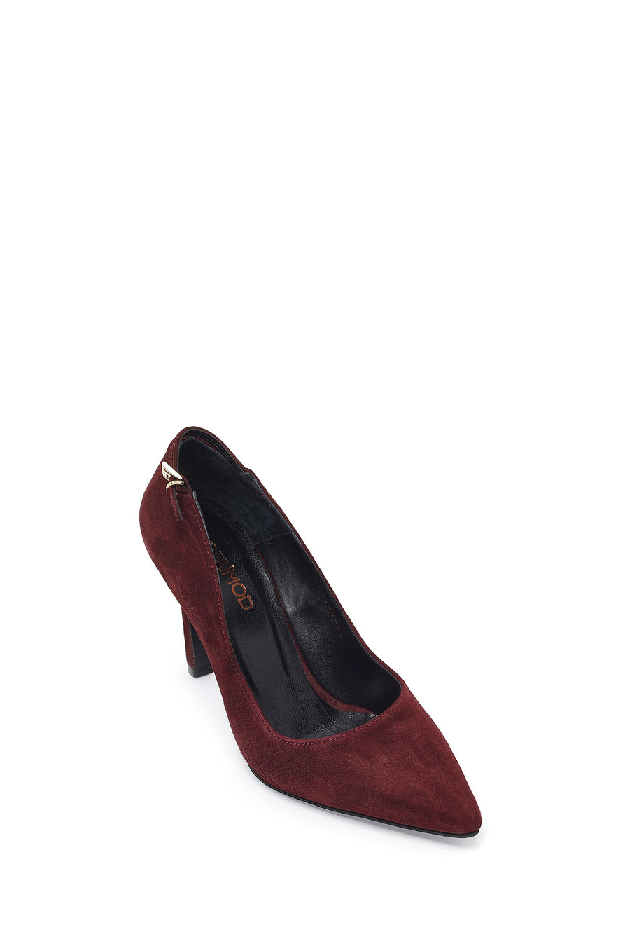Kadın Bordo İnce Topuklu Süet Deri Stiletto