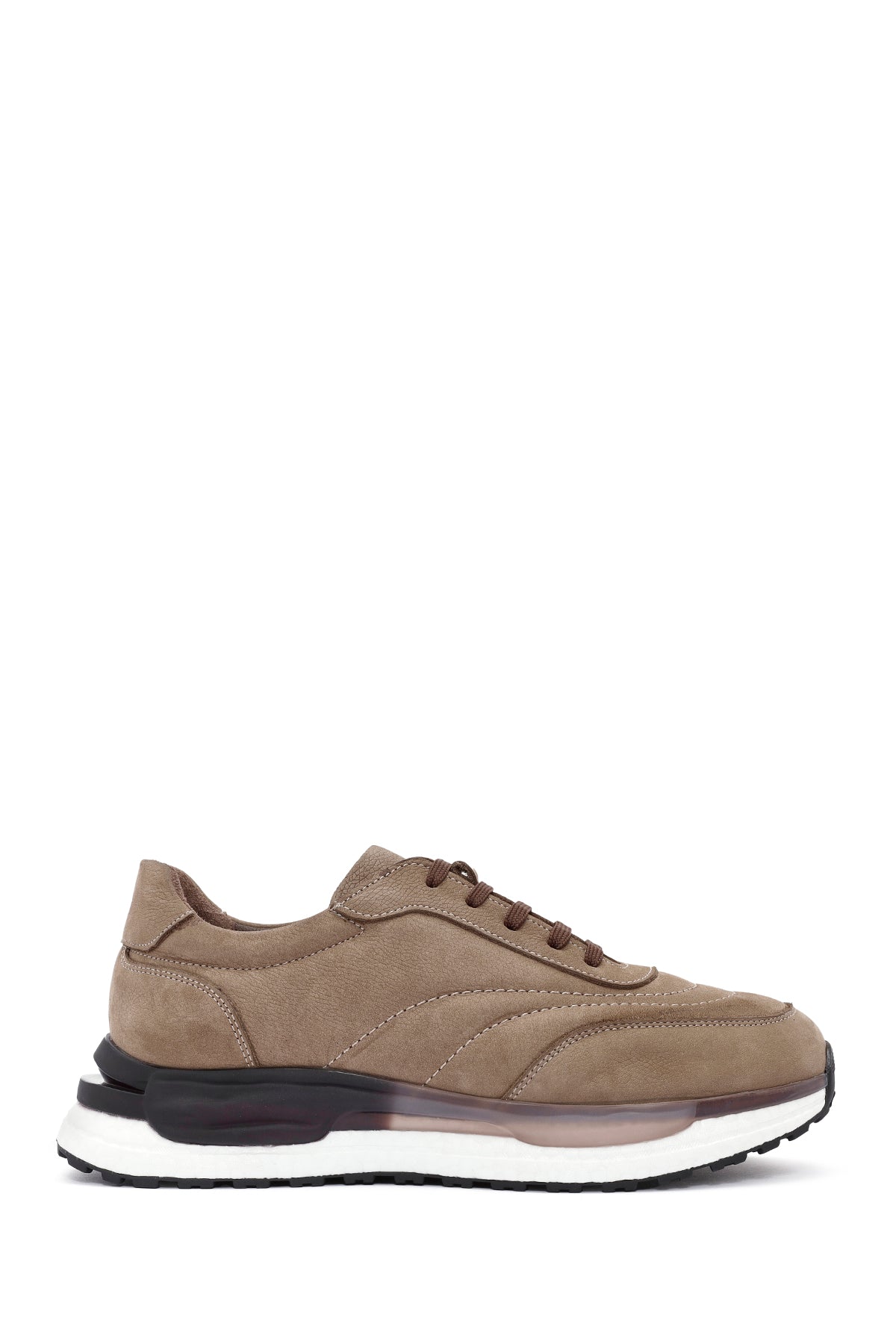 Men's Beige Lace-Up Nubuck Leather Sneaker 24WFD6712V3 | Derimod