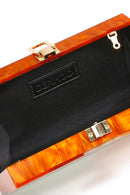Women's Orange Long Chain Strap Mini Box Bag | Derimod