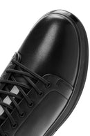 Men's Black Lace-up Leather Sneaker | Derimod