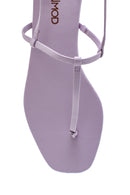 Women's Lilac Leather Flip Flops Sandals | Derimod