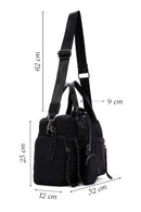 Women's Black Long Strap Accessory Detailed Fabric Handbag | Derimod